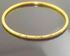 22k Solid Gold ELEGANT WOMEN BANGLE BRACELET ANTIQUE DESIGN Size 2.5 inch B335