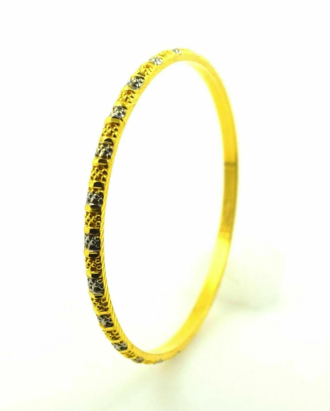 22k Solid Gold ELEGANT WOMEN BANGLE BRACELET Size 2.5 inch B308 Antique Design