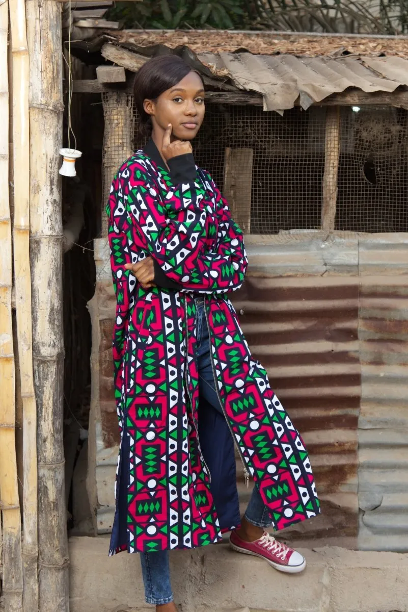 African Summer Coat in Electric Pink