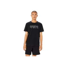 ASICS Men's Hex Graphic Cotton Blend Short Sleeve Top (Performance Black)