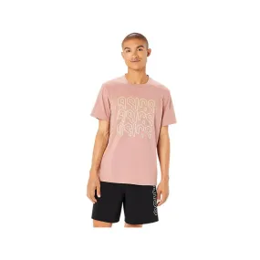 ASICS Men's Hex Graphic Cotton Blend Short Sleeve Top (Umeboshi)