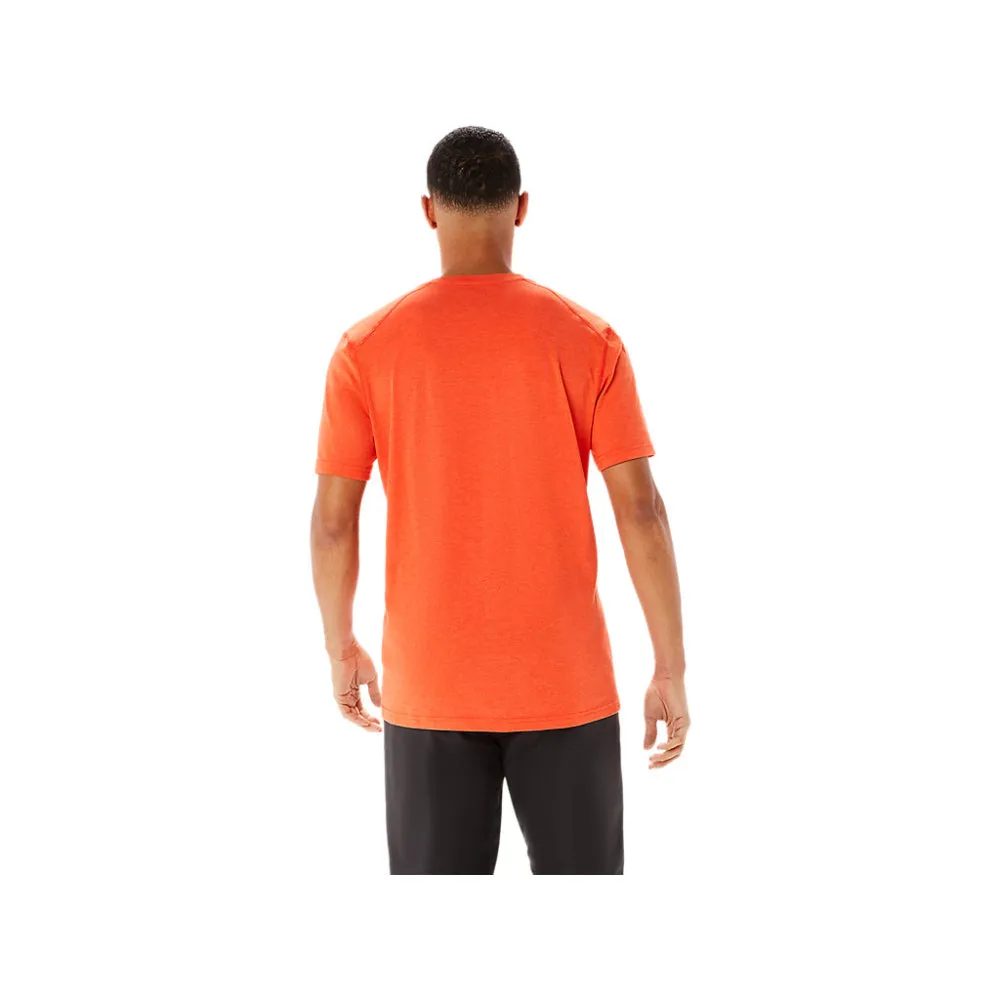 ASICS Men's Print Short Sleeve Top (Cherry Tomato Heather)