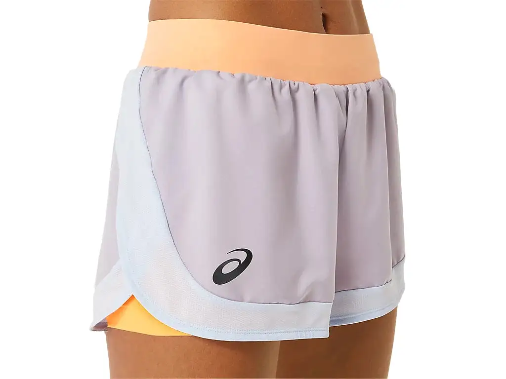 Asics Short Match Short Dames Lila Oranje