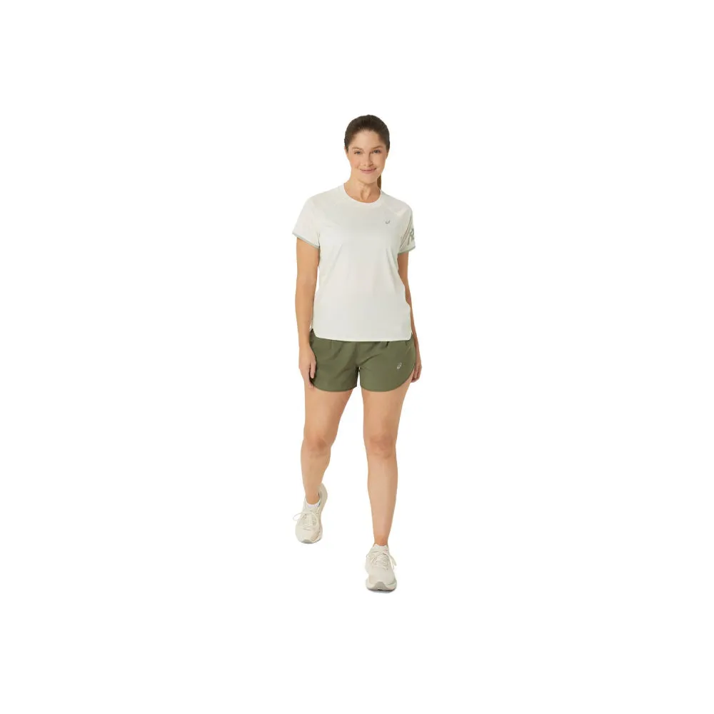 ASICS Women's Icon Short Sleeve Top (Birch/Olive Grey)