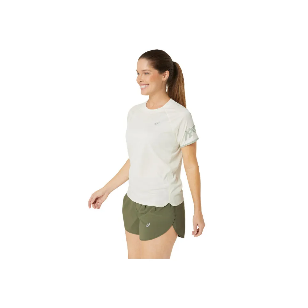 ASICS Women's Icon Short Sleeve Top (Birch/Olive Grey)