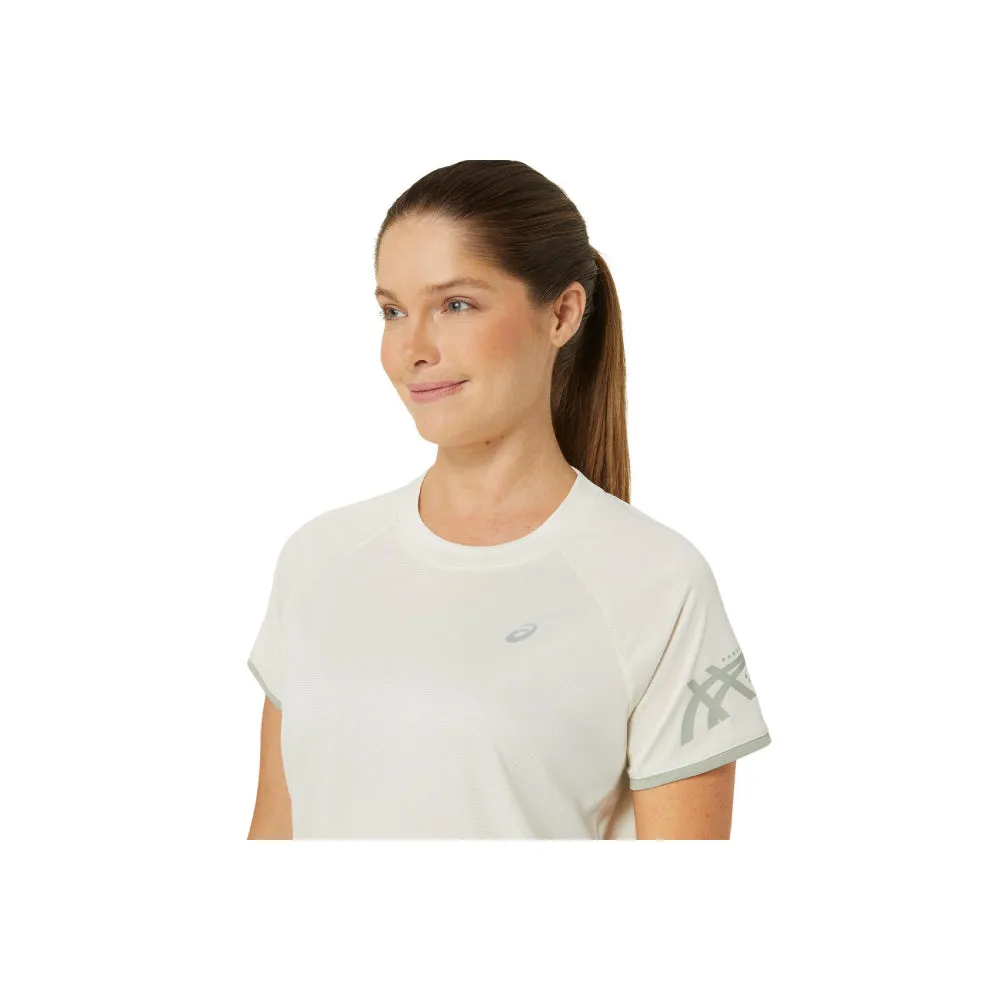 ASICS Women's Icon Short Sleeve Top (Birch/Olive Grey)