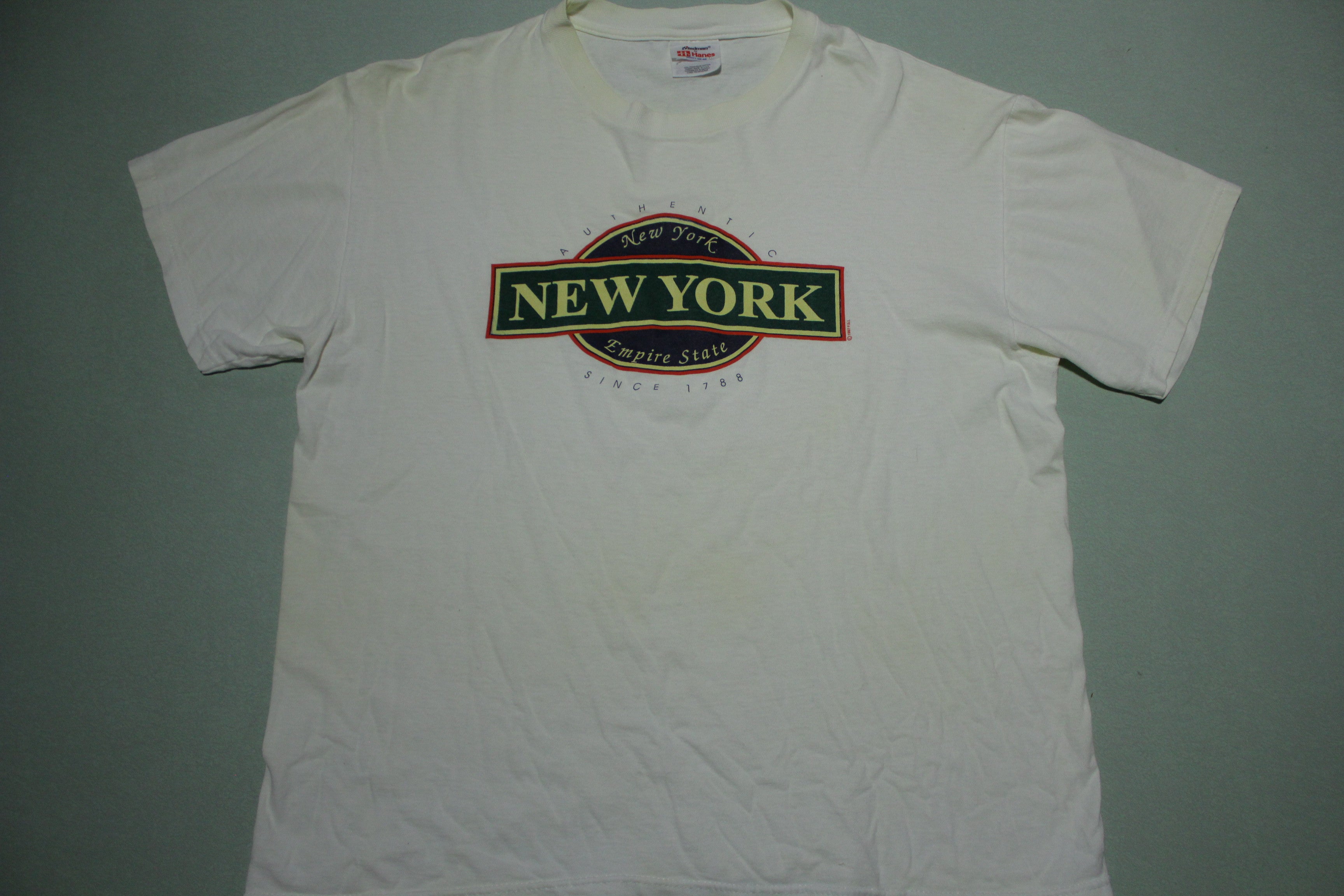 Authentic New York NY Vintage 1997 Empire State 90's Tourist T-Shirt