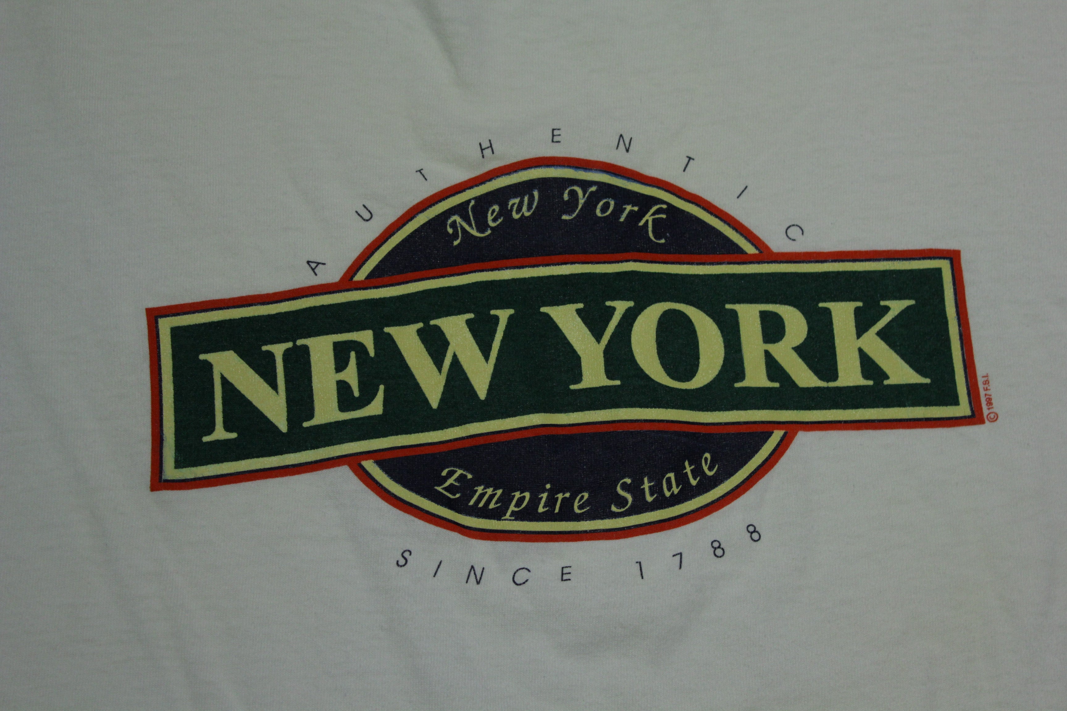 Authentic New York NY Vintage 1997 Empire State 90's Tourist T-Shirt