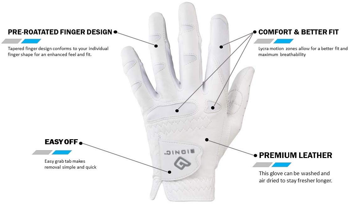 Bionic Golf Women's StableGrip Gloves with Natural Fit Technology