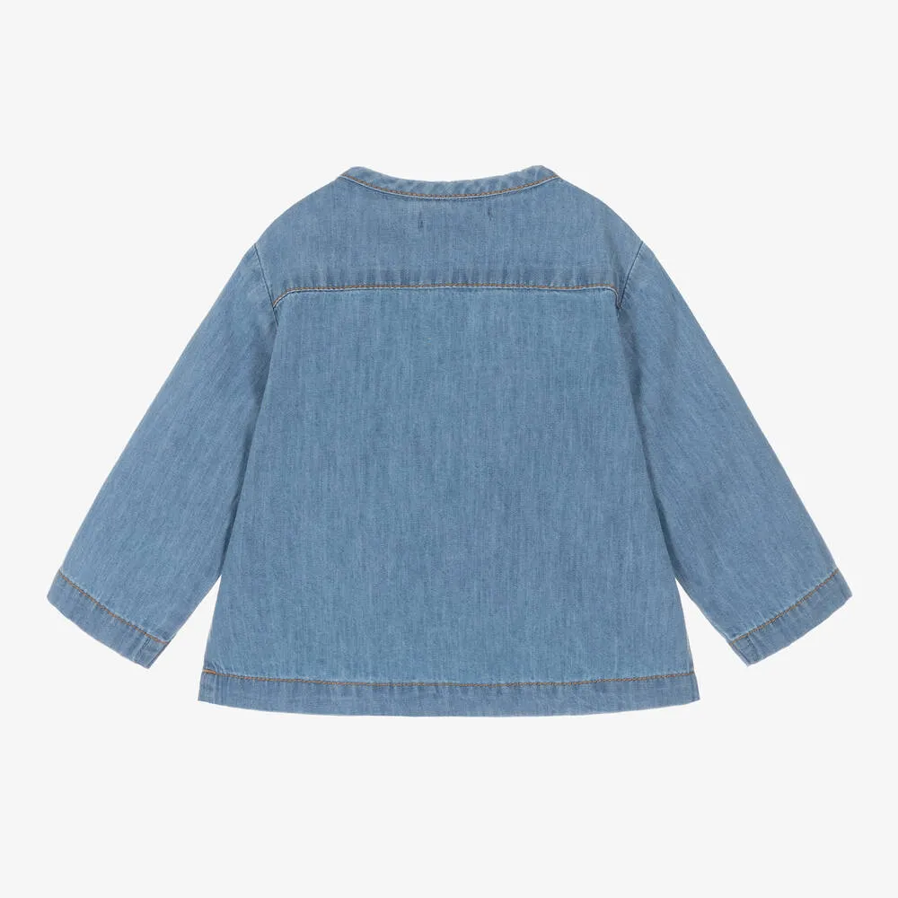 Boys Blue Cotton Chambray Shirt