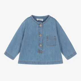 Boys Blue Cotton Chambray Shirt