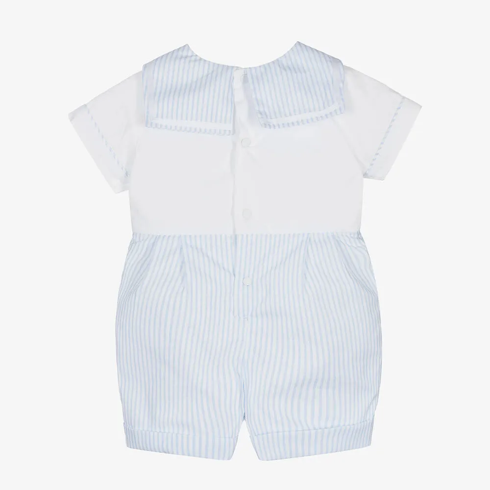 Boys Blue Cotton Striped Shortie