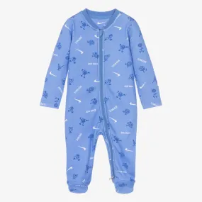 Boys Blue Cotton Swoosh Babygrow