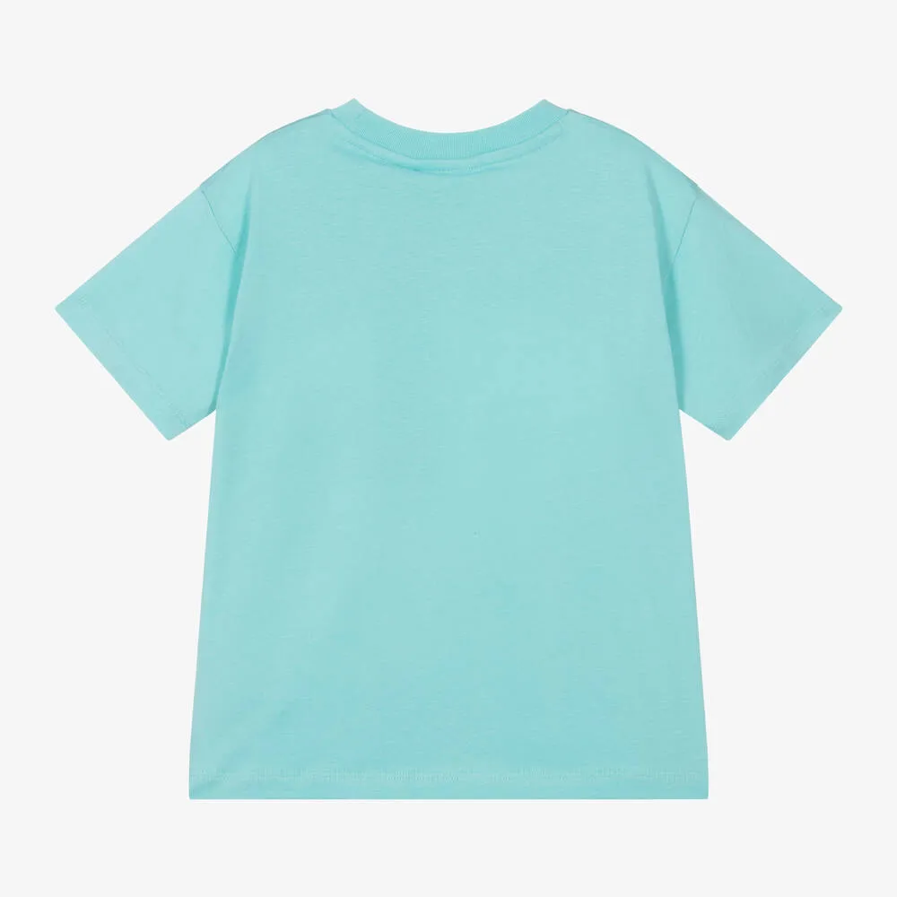 Boys Blue Organic Cotton Dinosaur T-Shirt