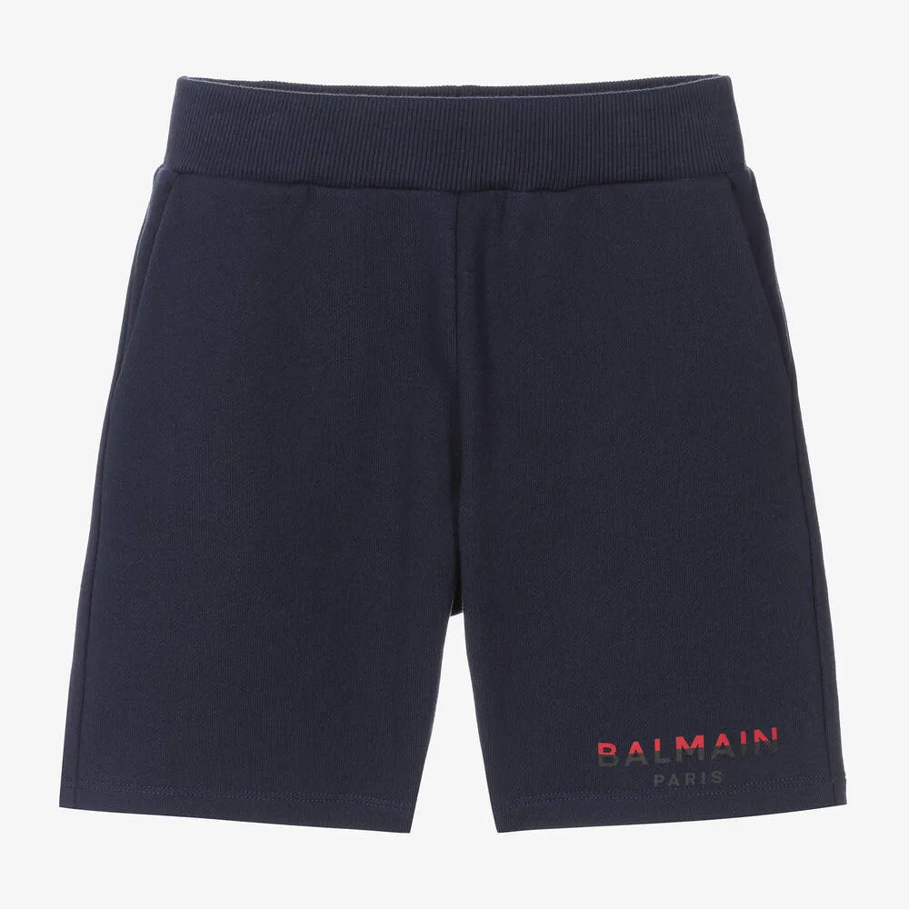 Boys Navy Blue Cotton Jersey Shorts