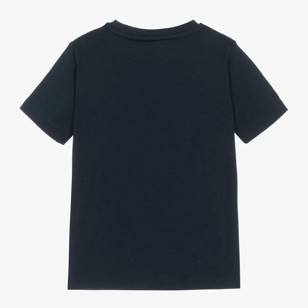 Boys Navy Blue Cotton T-Shirt