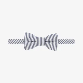 Boys Navy Blue Striped Cotton Bow Tie