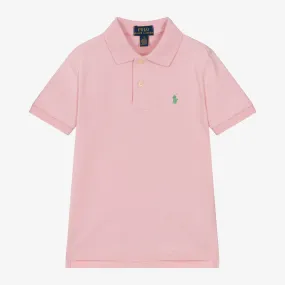 Boys Pink Cotton Polo Shirt