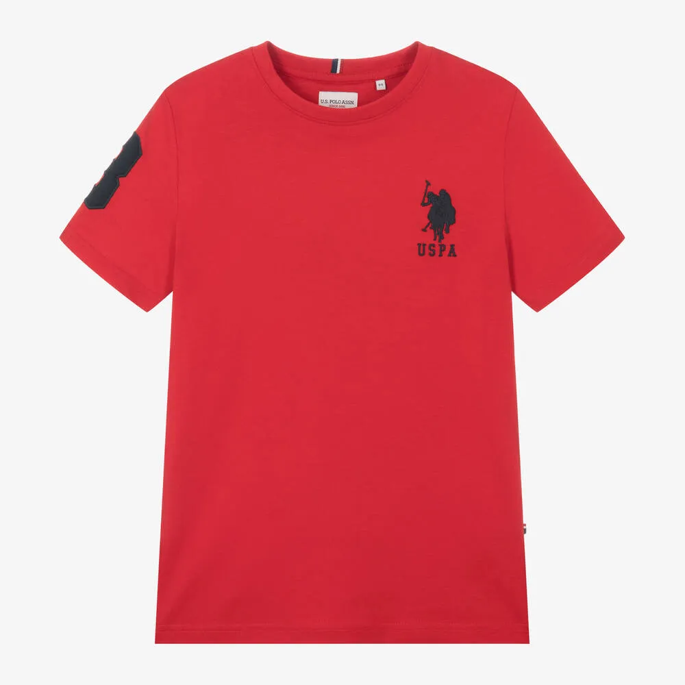 Boys Red Cotton T-Shirt