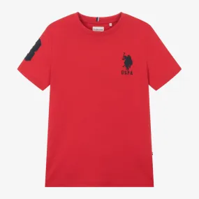 Boys Red Cotton T-Shirt