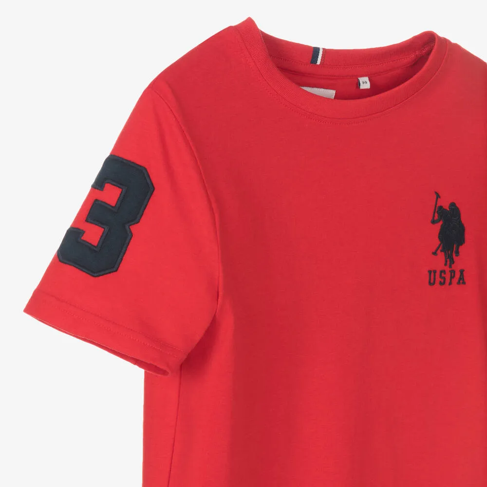 Boys Red Cotton T-Shirt