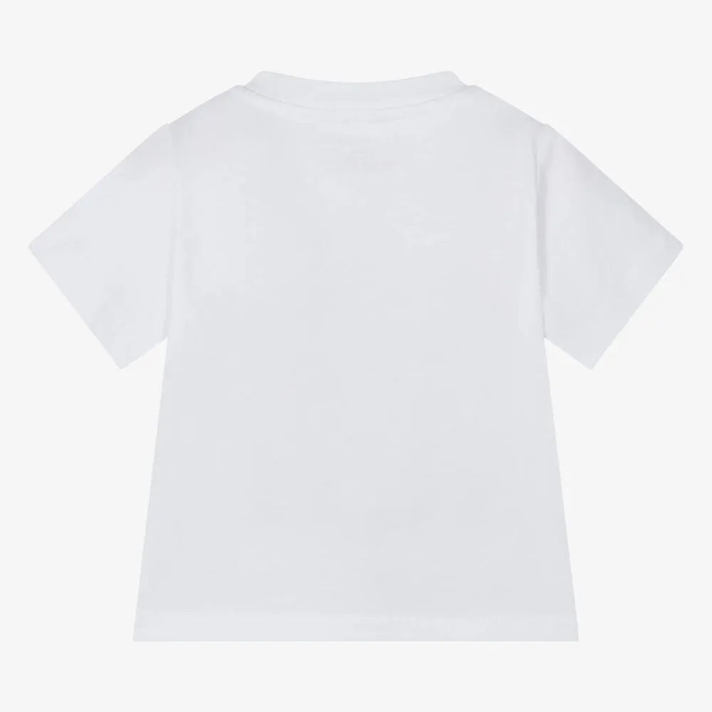 Boys White Organic Cotton Shark T-Shirt