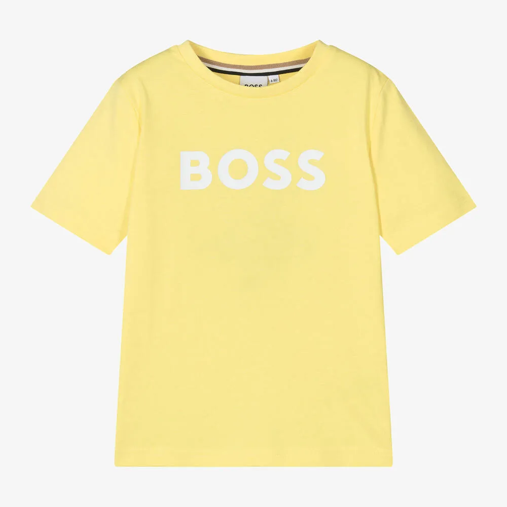 Boys Yellow Cotton T-Shirt