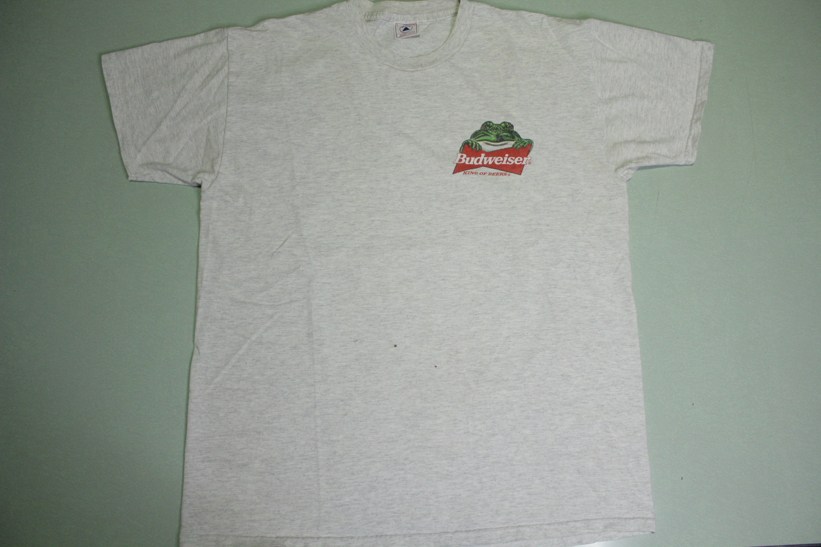 Budweiser King of Beers 1997 This Bud's For You Vintage 90's Toad On Tap T-Shirt