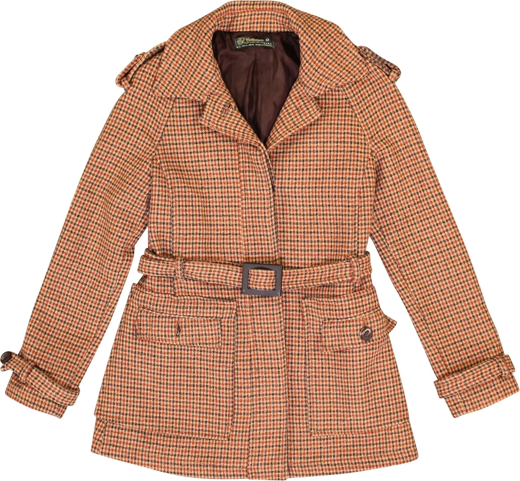 Checked Belted Coat | ThriftTale