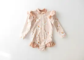 Child of Mine L/S Swim Zippy - Vintage Unicorns