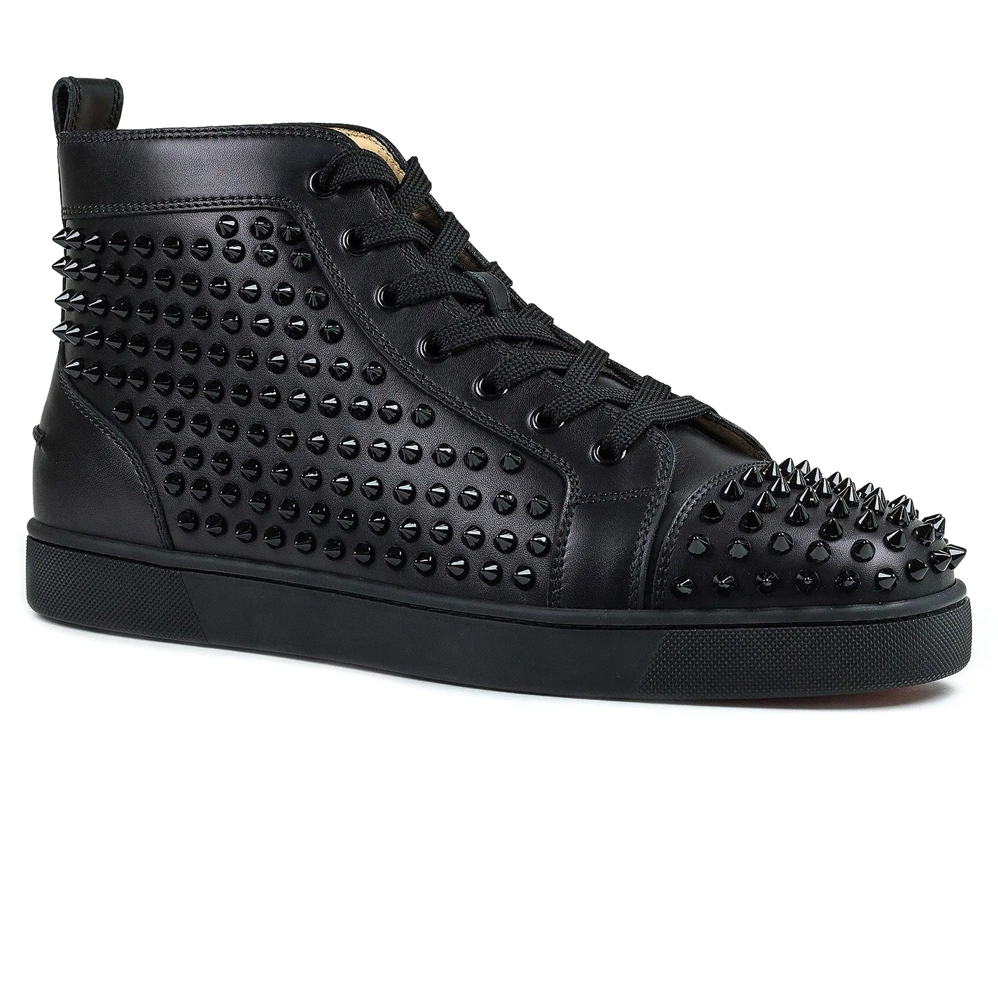 Christian Louboutin Louis Flat Spikes Leather Black