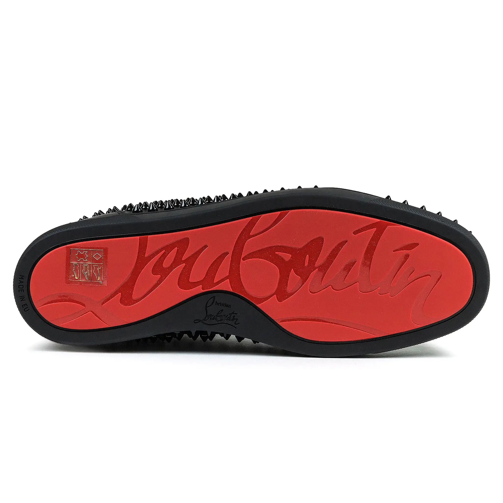 Christian Louboutin Louis Flat Spikes Leather Black