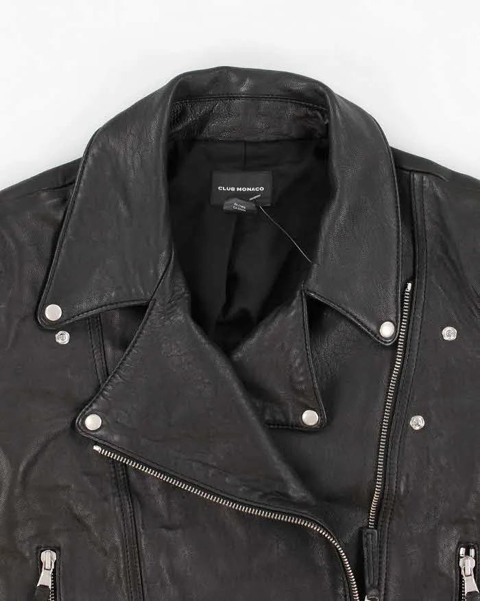 Club Monaco Leather Motorcycle Jacket - L