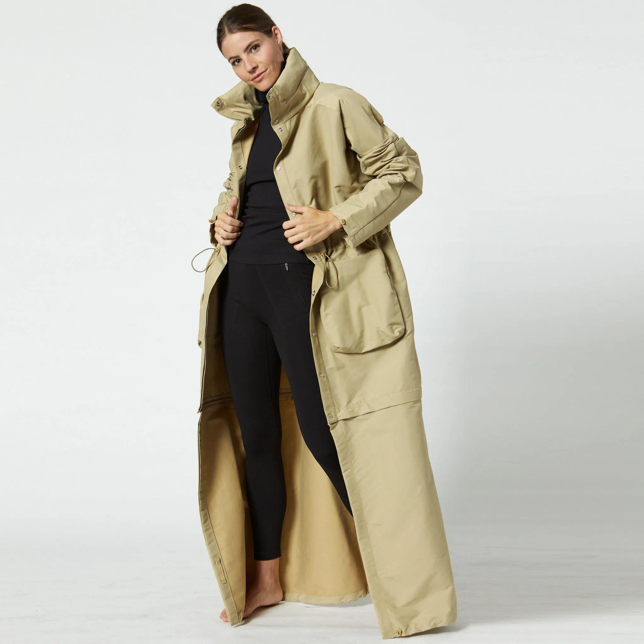 Coated Canvas Convertible Coat