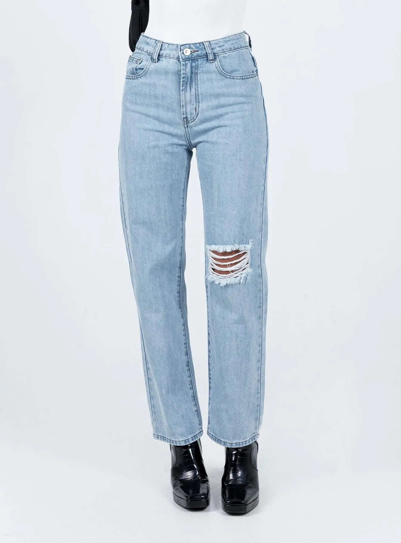 Delmore Straight Leg Jeans Mid Wash Denim