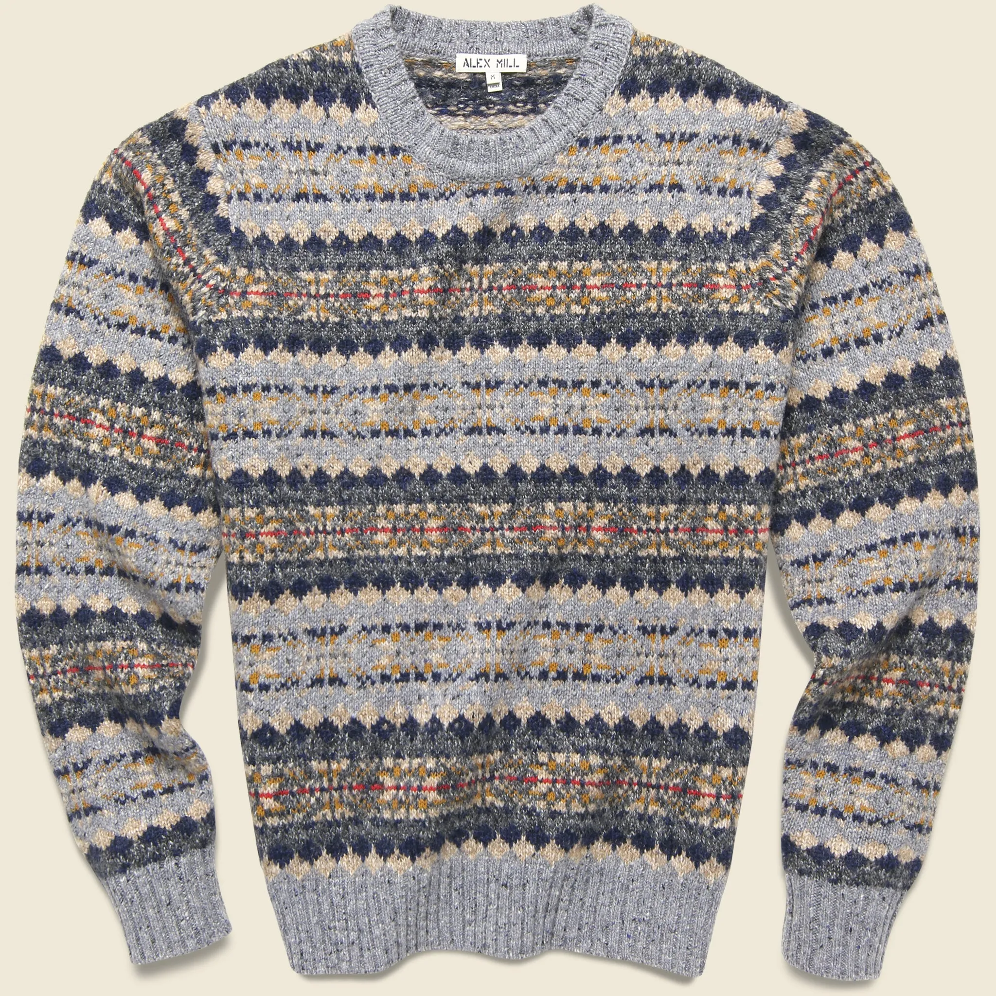 Diamond Fair Isle Sweater - Grey Fair Isle