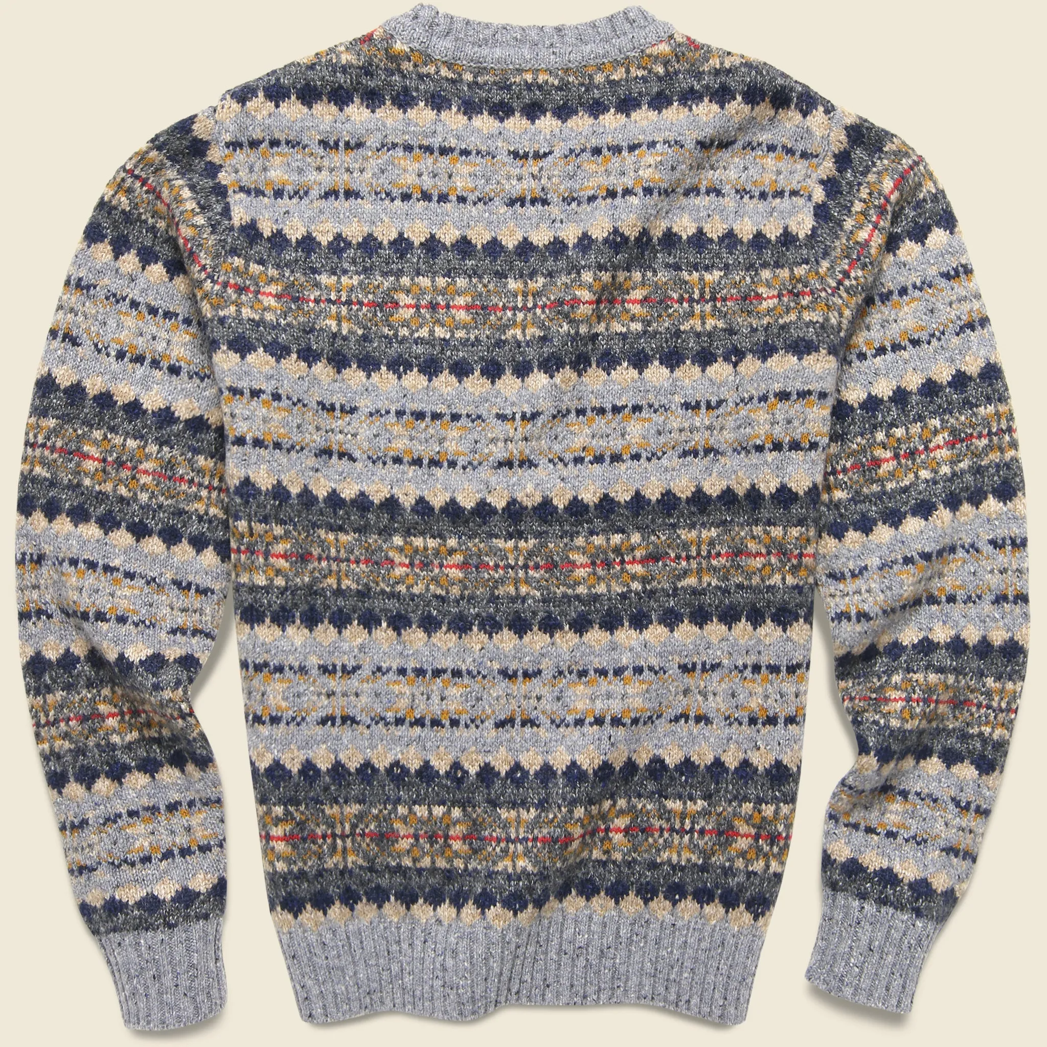 Diamond Fair Isle Sweater - Grey Fair Isle