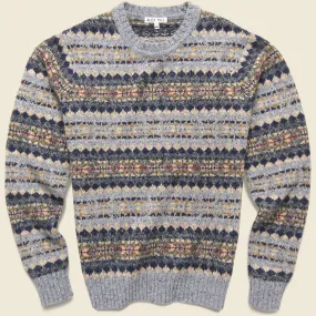 Diamond Fair Isle Sweater - Grey Fair Isle