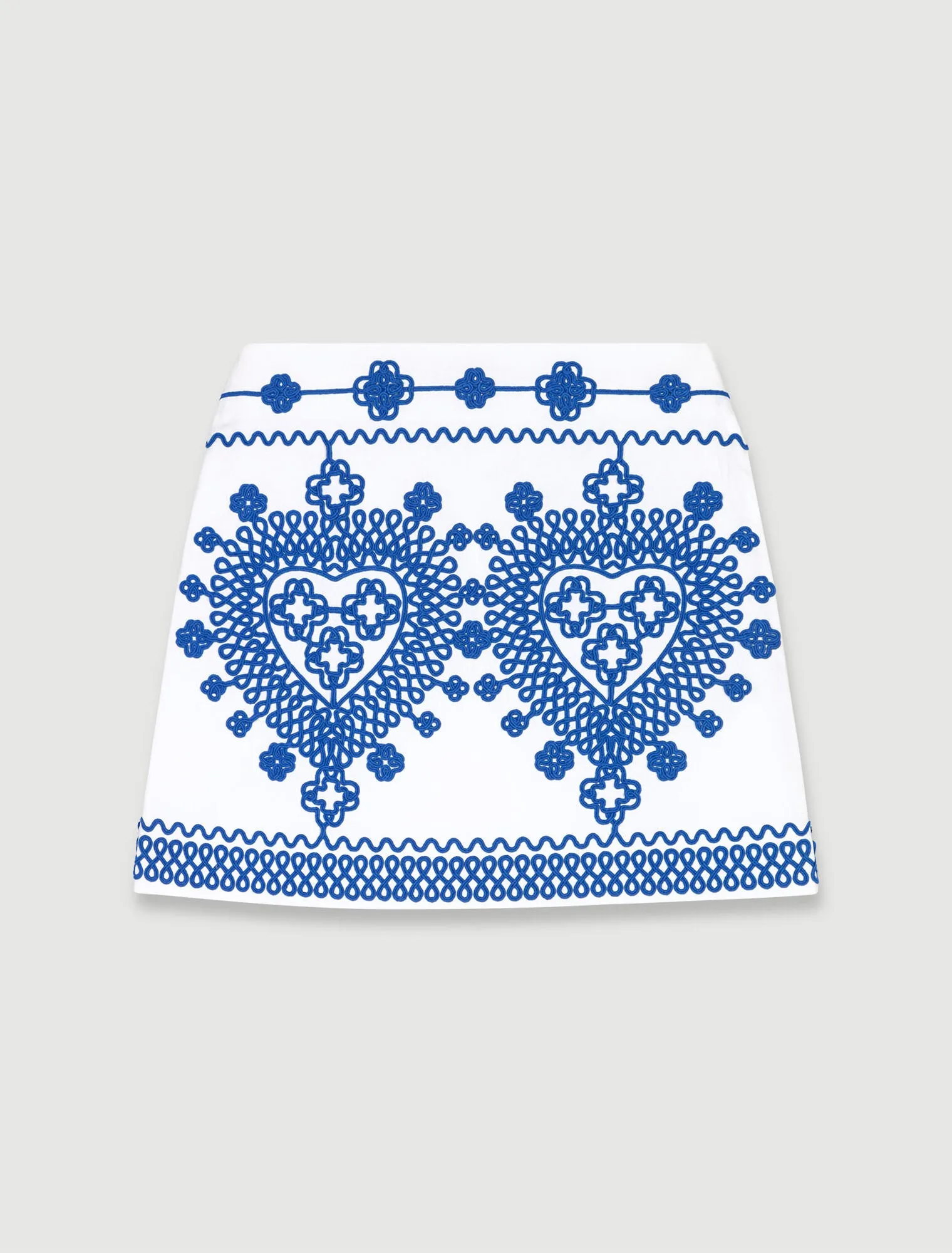 Embroidered pencil skirt