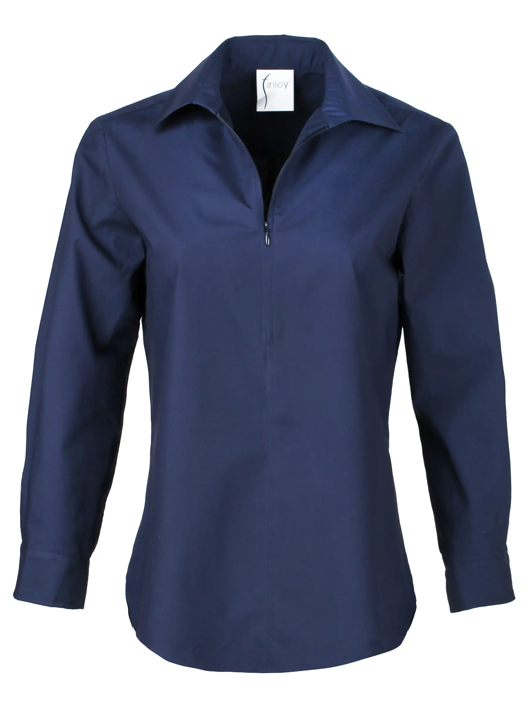 Endora Long Sleeve Half Zip Shirt Navy