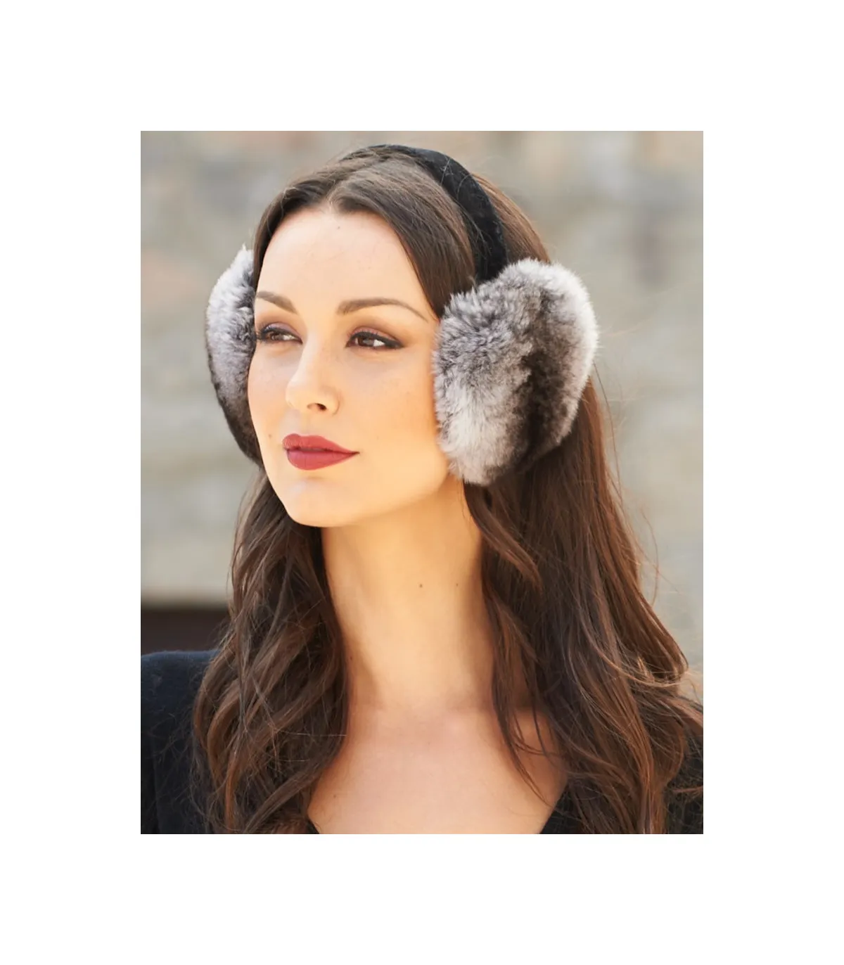 Exquisite Chinchilla Fur Earmuffs: FurHatWorld.com