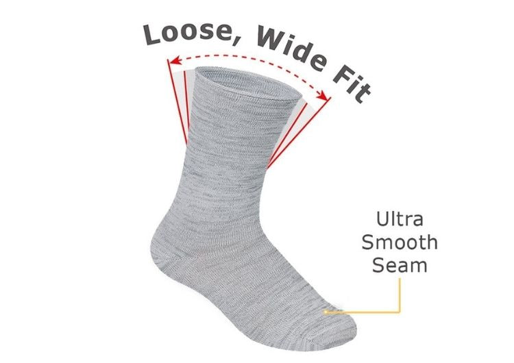 Extra Roomy Socks (Thick) - Gray