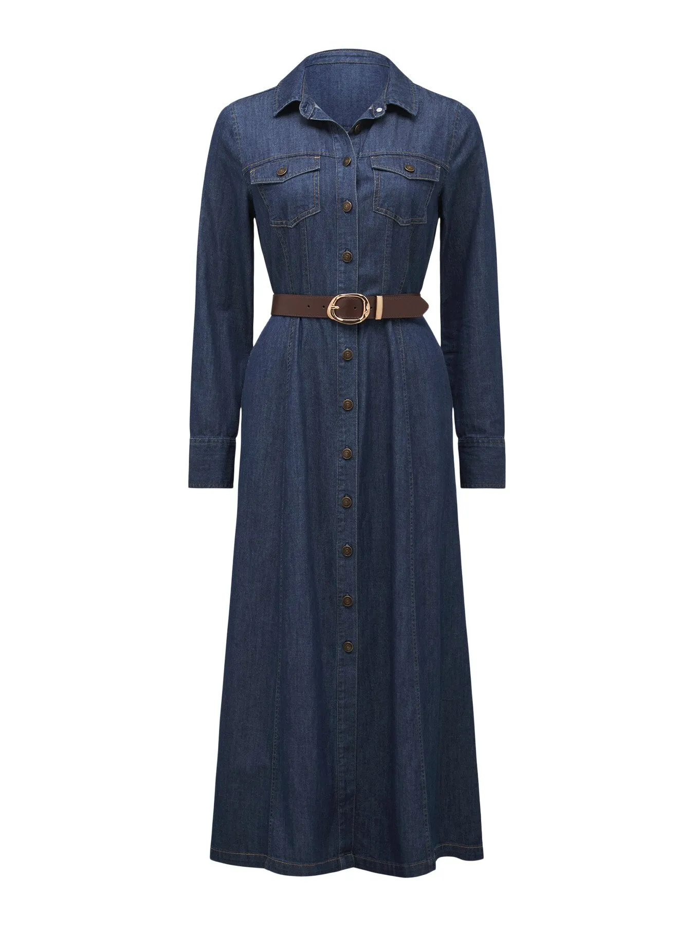 Forever New Women's Lexi Midi Shirt Dress - Size 10 BLUE