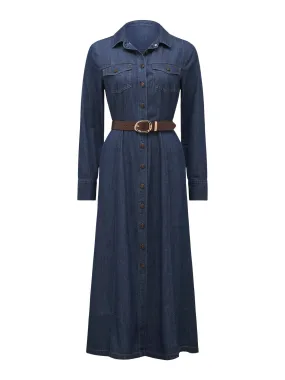 Forever New Women's Lexi Midi Shirt Dress - Size 10 BLUE