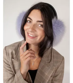 Fox Fur Earmuffs in Lavender at FurHatWorld.com