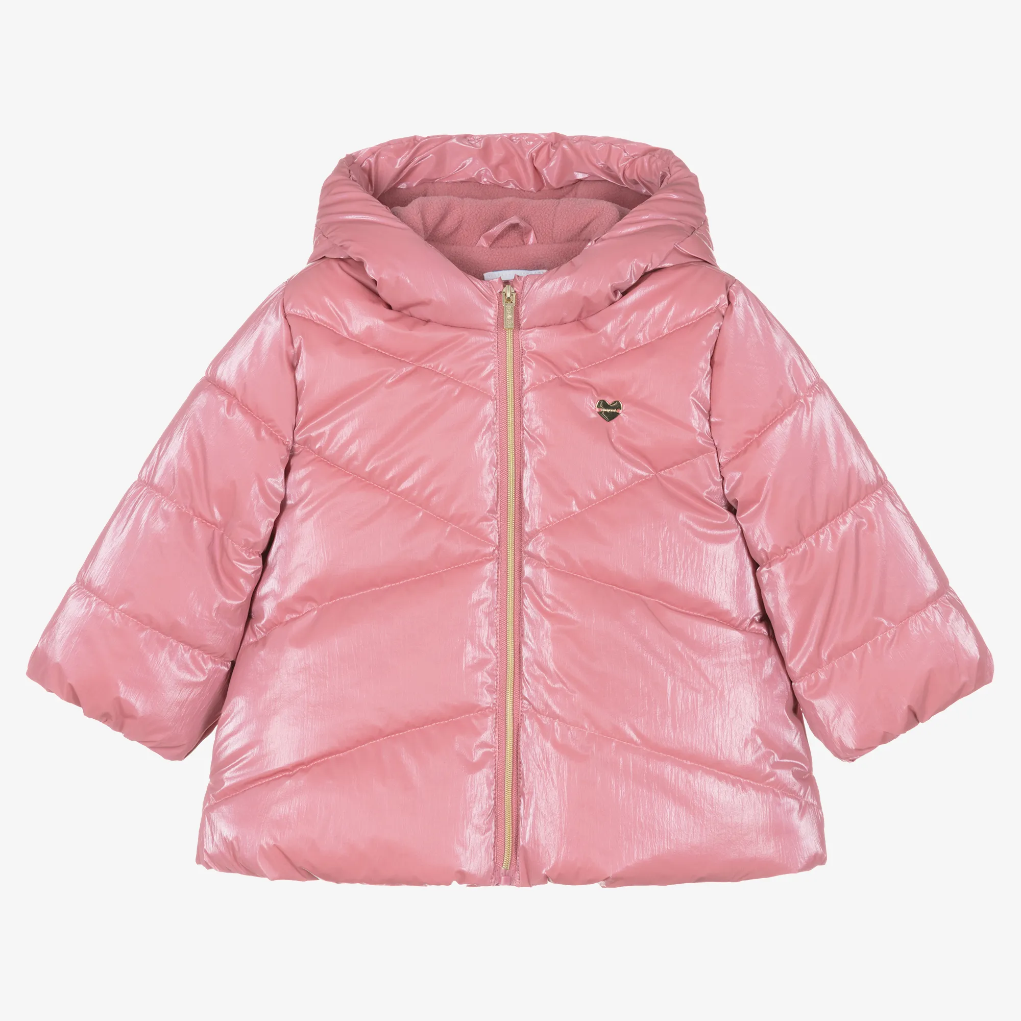 Girls Pink Puffer Coat