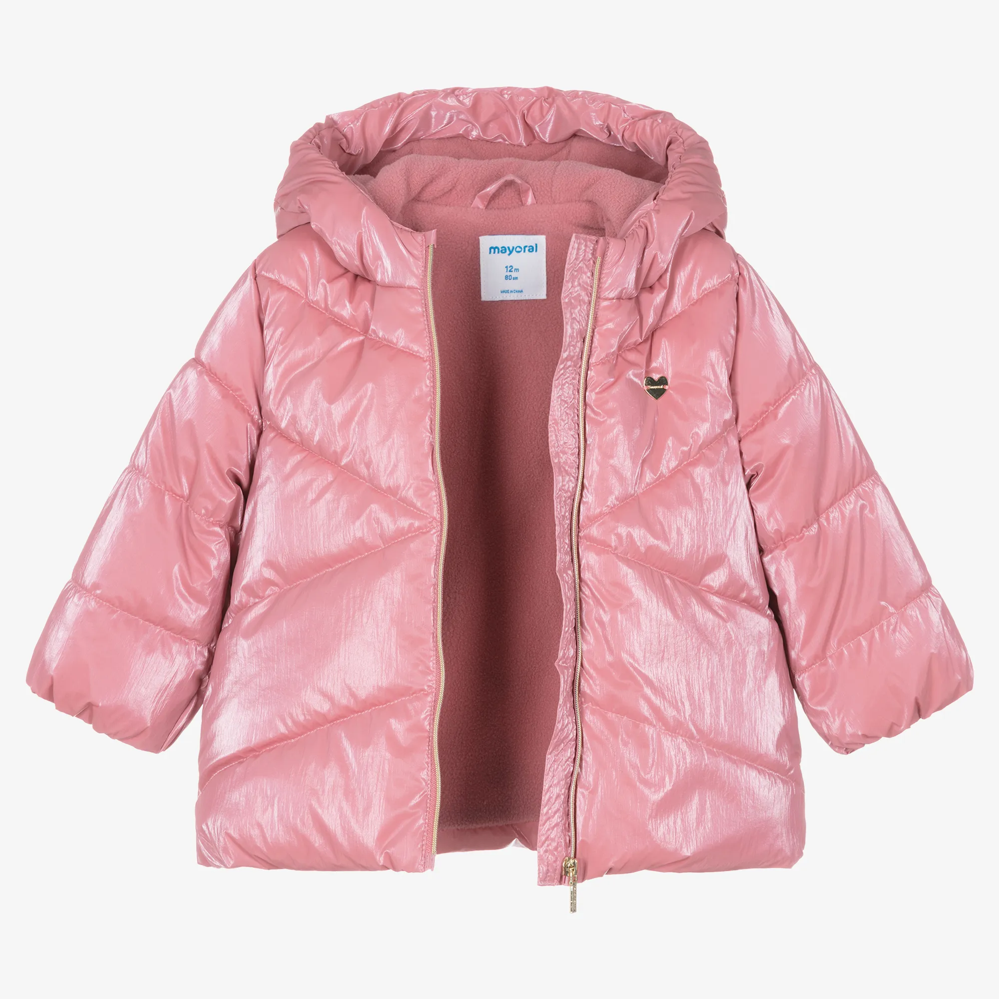 Girls Pink Puffer Coat