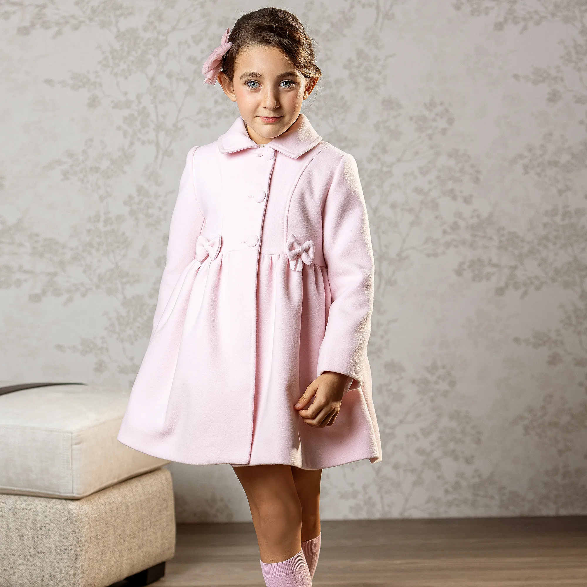 Girls Pink Traditional Coat