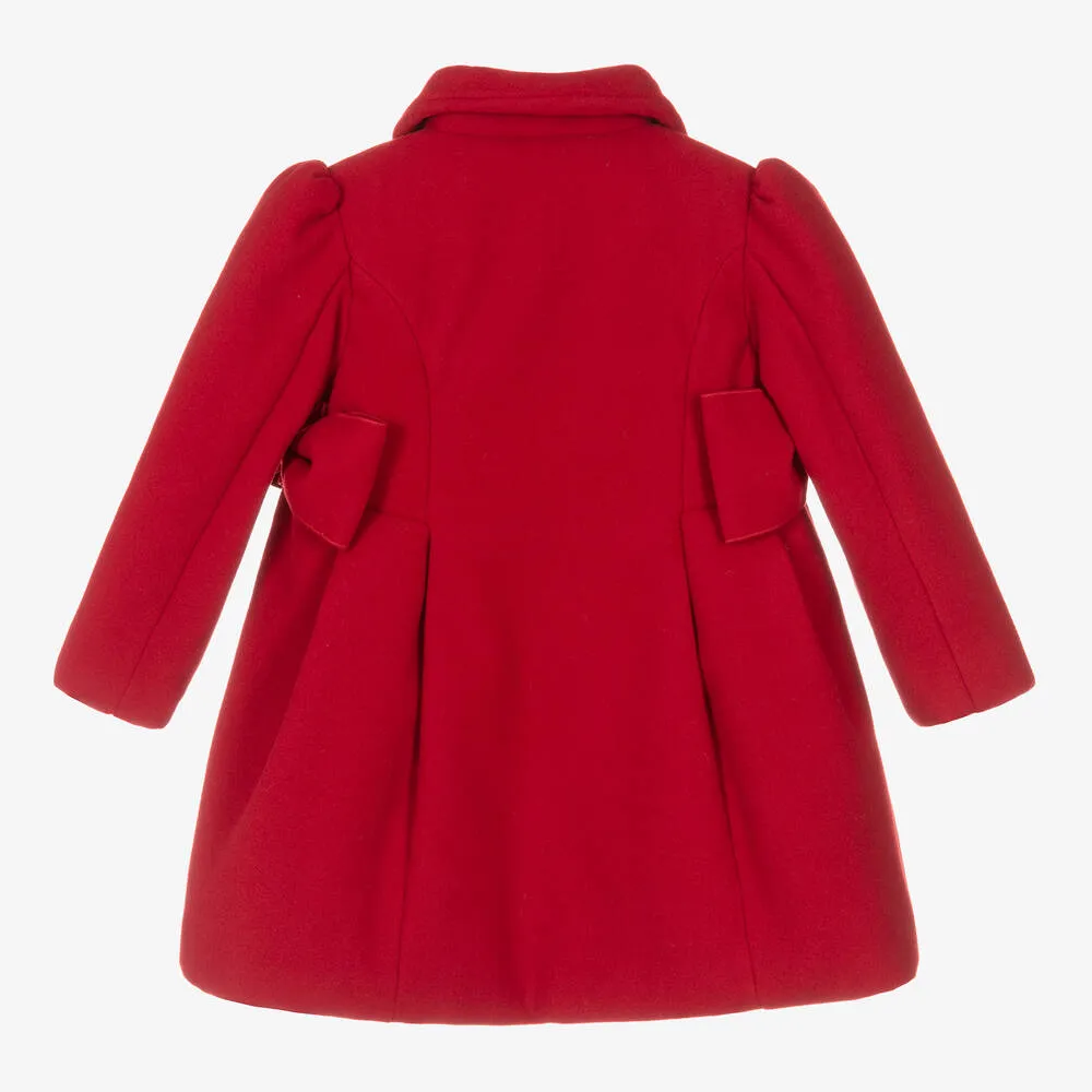 Girls Red Felted Coat