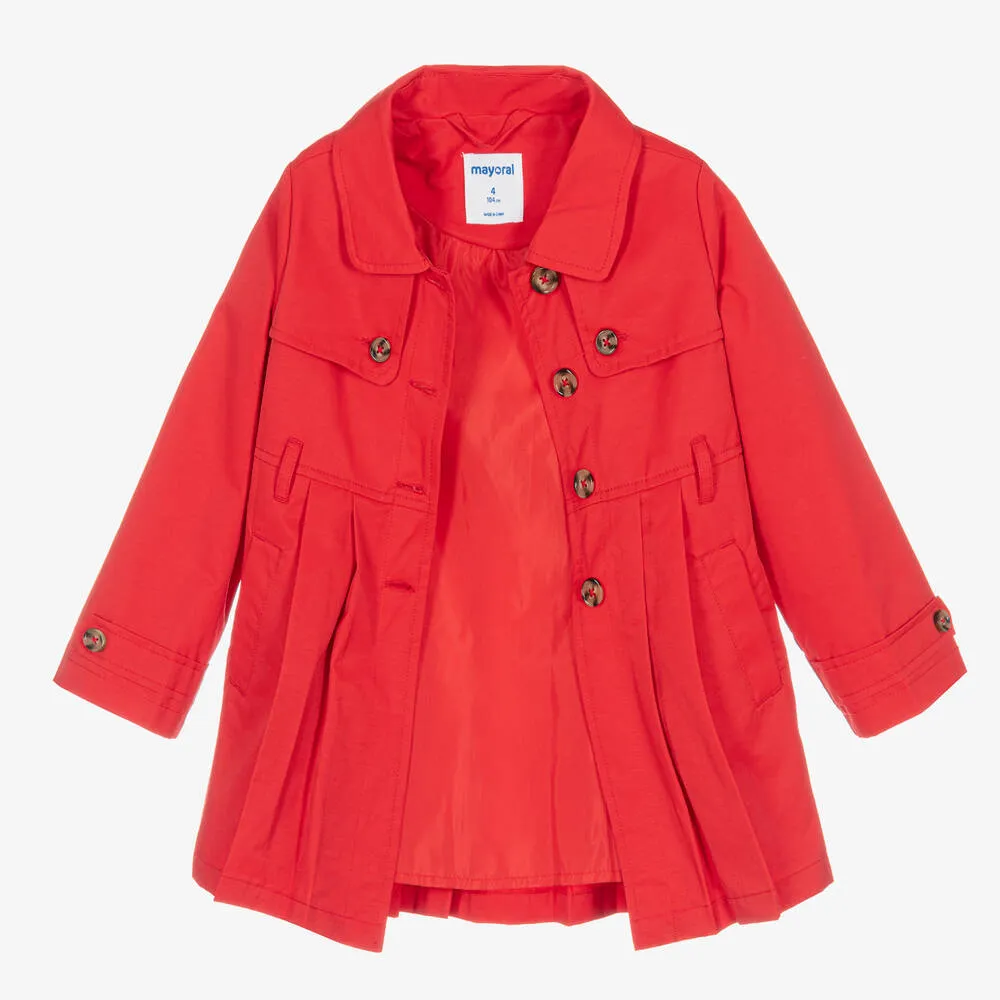 Girls Red Trench Coat